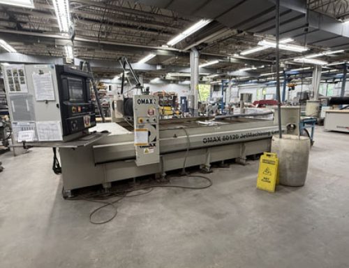 Omax 60120 5’ x 10” Waterjet, EnduoMax 50 HP Pump, 600 lbs Hopper, 2016